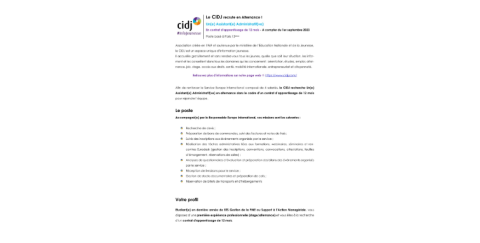 CIDJ, offre d'emploi