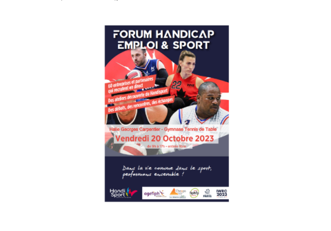 Forum handicap emploi et sport - vendredi 20 octobre 2023 de 9h à 17h