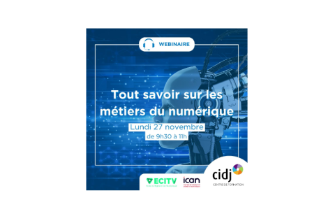 Tout savoir sur les métiers du numérique lundi 27 novembre de 9h30 à 11h