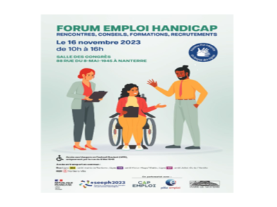 options de configuration Ouvert Accueil options de configuration Ouvert Forum emploi handicap le 16 novembre 2023 de 10h à 16h